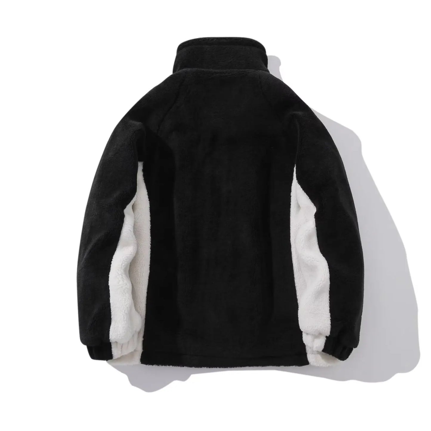 Gemütlicher Luxus: Zweifarbige Fleece-Jacke